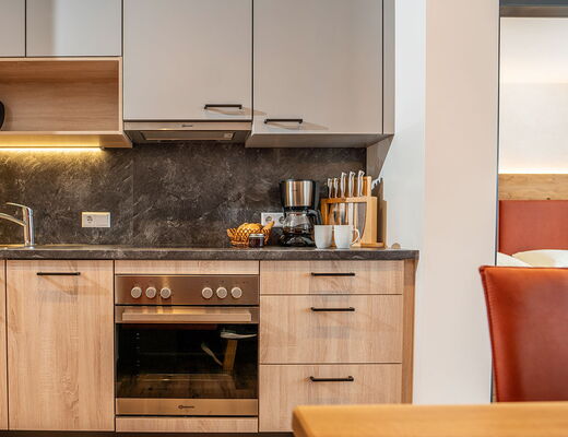 The kitchen in apartment B